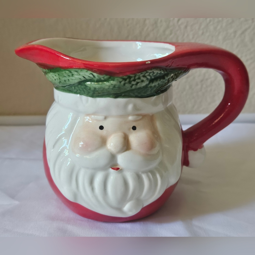 Santa Claus Ceramic Creamer Pitcher NEW